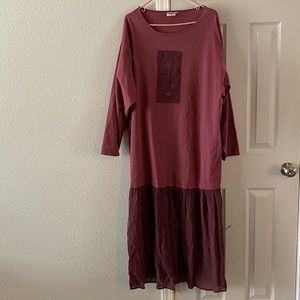 Johnny Was vintage T-shirt dress with long sleeves